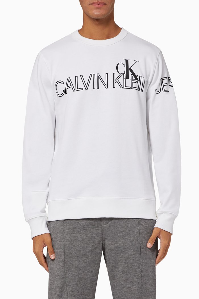 

Outline Logo Long-Sleeved T-Shirt, White