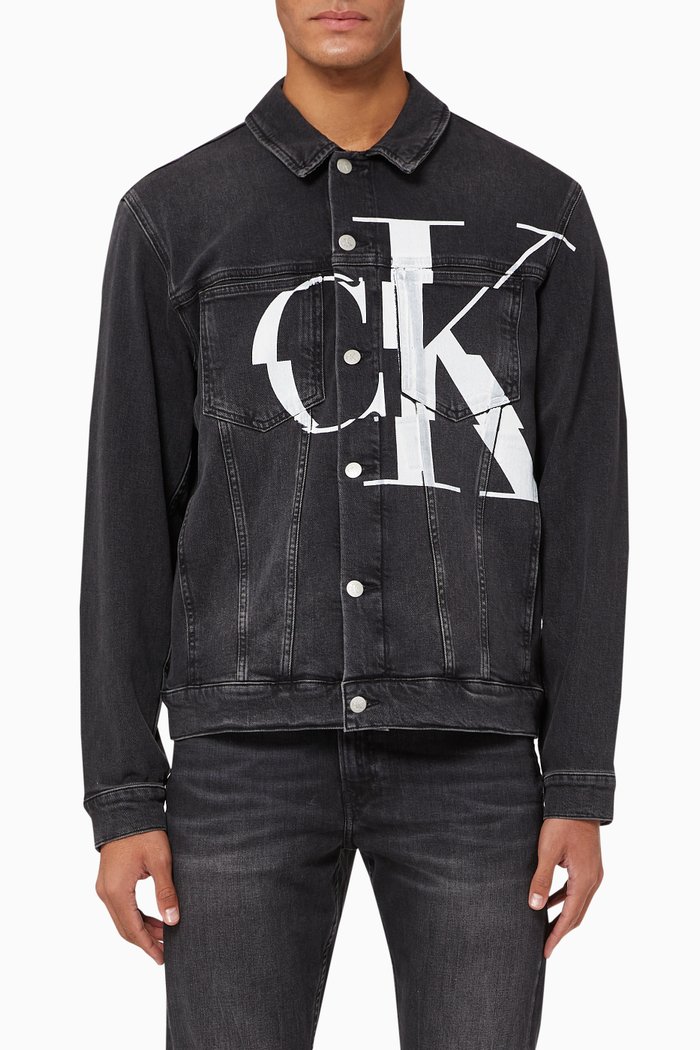 

Double Pocket Logo Denim Jacket, Black