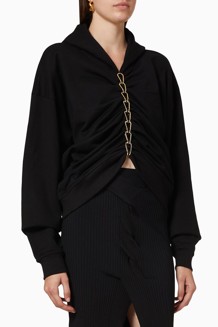 

Chain Cotton Hoodie, Black