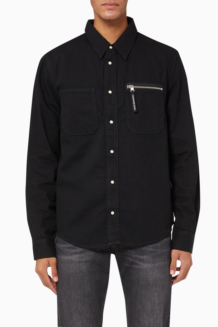 

Utility Zip Pocket Shirt, Black