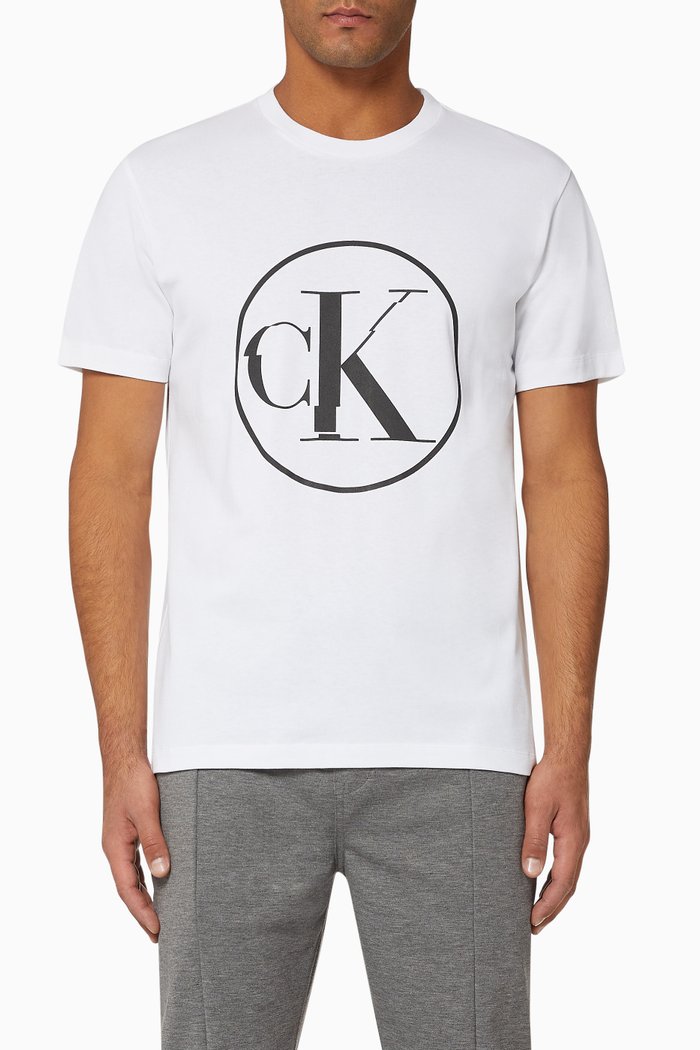 

Distorted Logo Cotton T-shirt, White