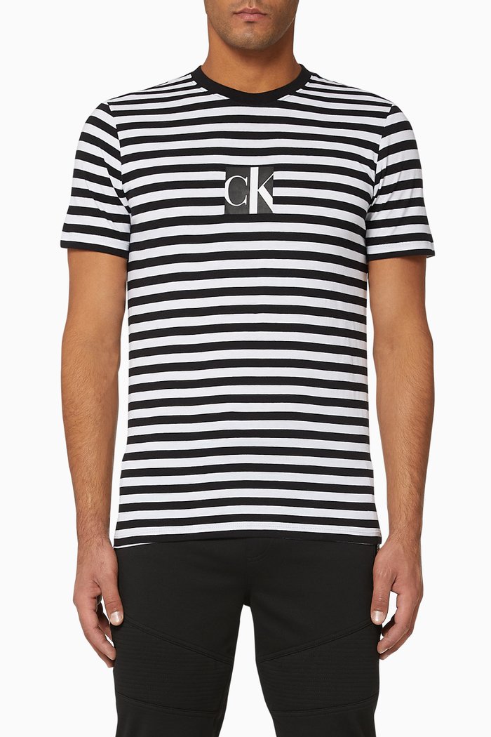 

Striped Organic Cotton T-shirt, Black