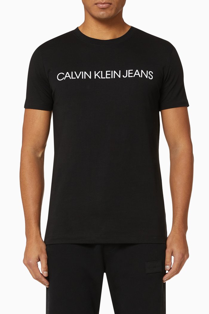 

CK Logo Jersey T-Shirt, Pack of 2, Black
