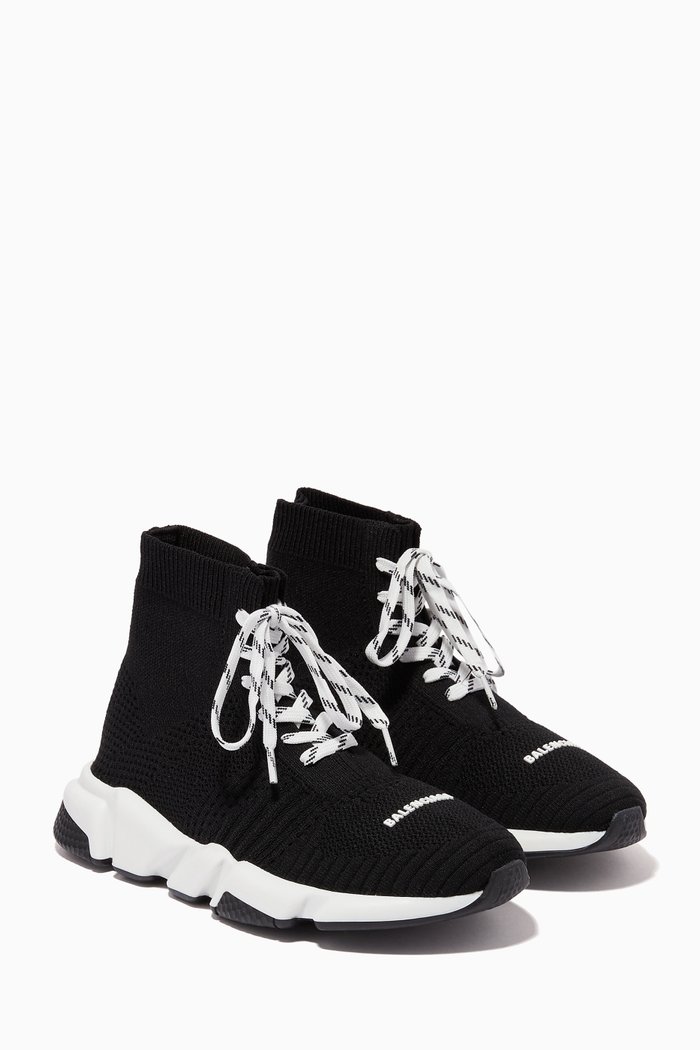 

Speed Lace-Up Sneakers in Technical Knit, Black