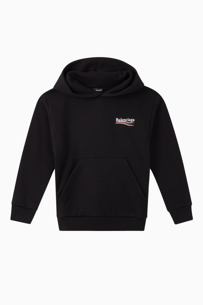 

Political Campaign Cotton Hoodie, Black