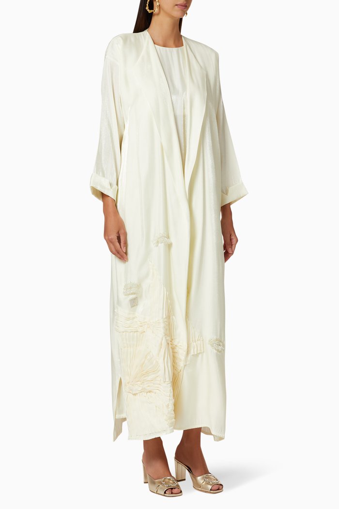 

Embellished Abaya Set, White