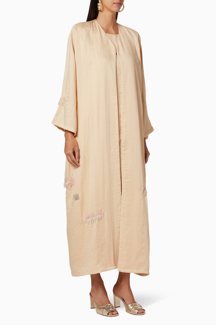 

Embellished Abaya Set, Neutral