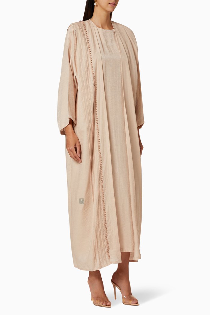 

Embroidered Abaya Set, Neutral