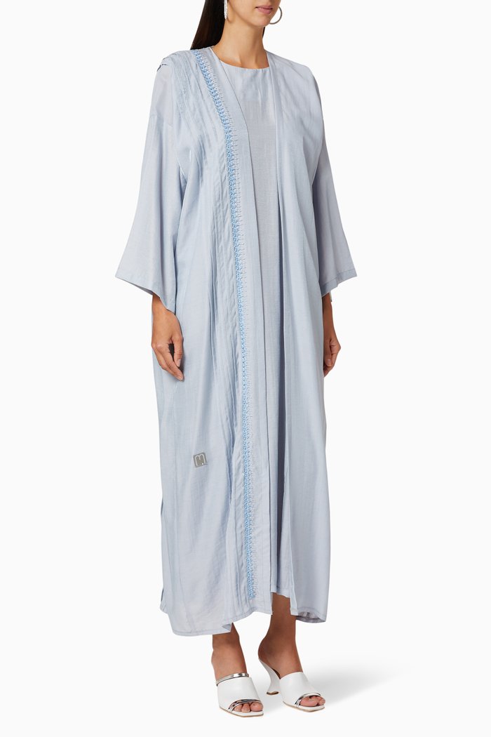 

Embroidered Abaya Set, Blue