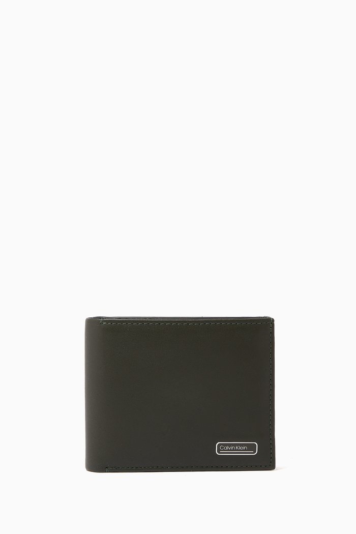 

RFID Blocking Billfold Wallet in Leather, Green