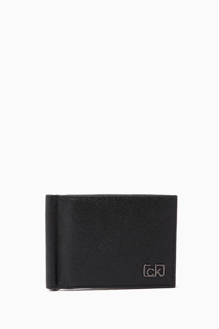 

Money Clip Billfold Wallet in Leather, Black