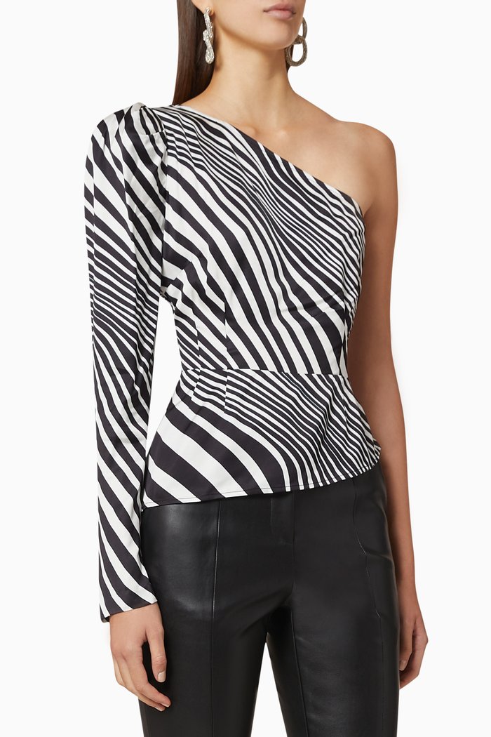 

Alabama Printed Peplum Top, Black