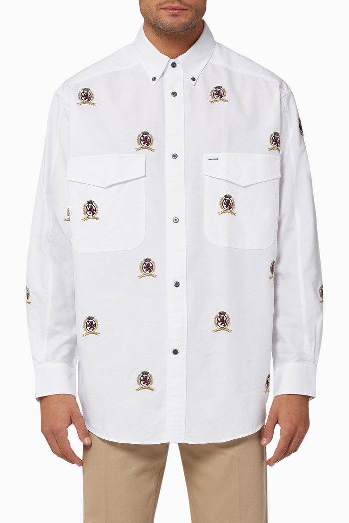 

Heritage Crest Cotton Shirt, White