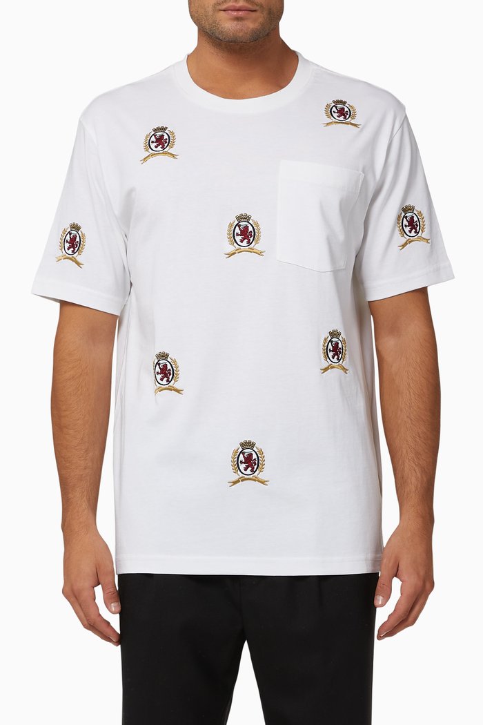 

Embroidered Logo Organic Cotton T-Shirt, White