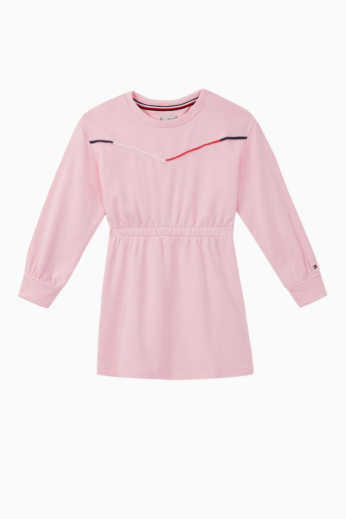

Cotton Global Stripe Sweatdress, Pink