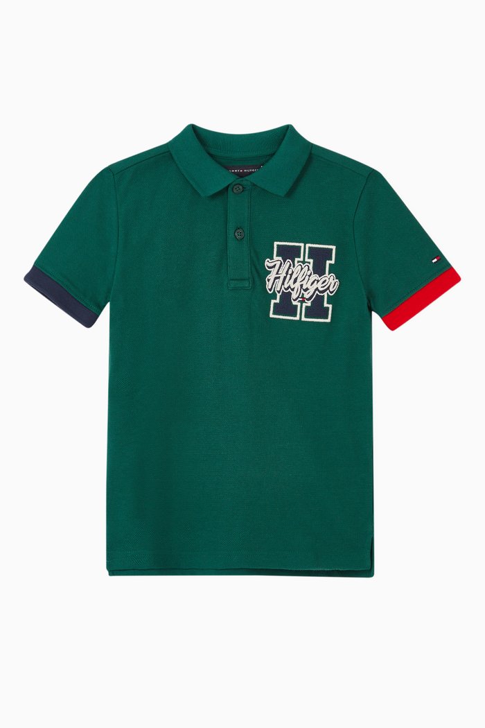 

Varsity Badge Polo Shirt, Green