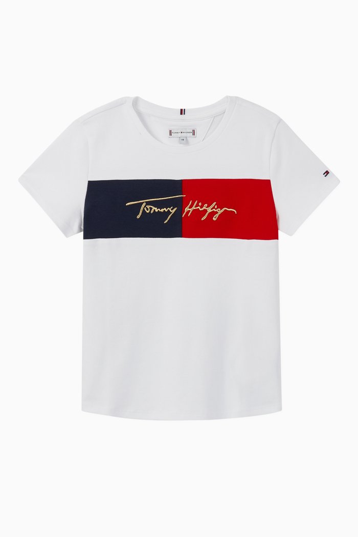 

Icon Colour-blocked Logo Cotton T-Shirt, White