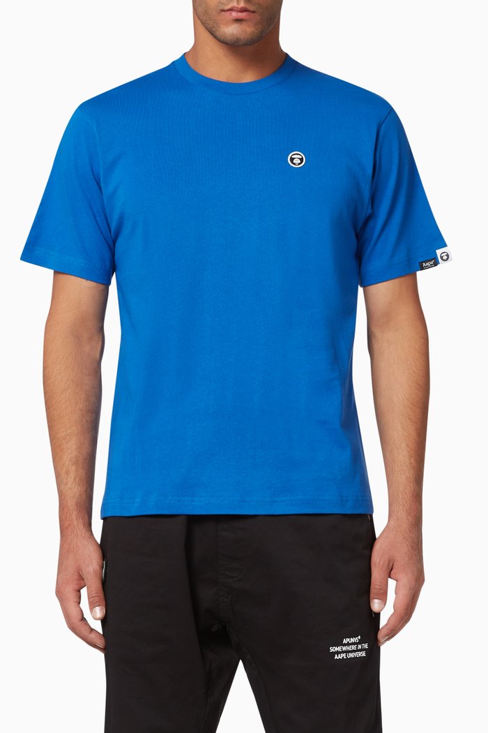 

AAPE One Point Cotton T-Shirt, Blue