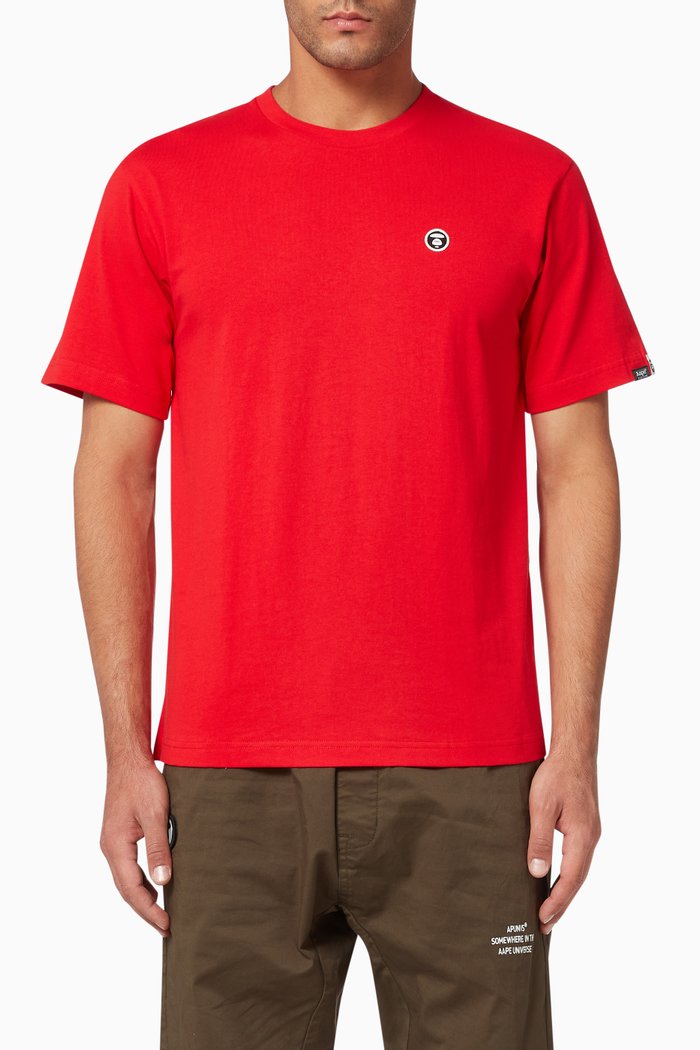 

AAPE One Point Cotton T-Shirt, Red