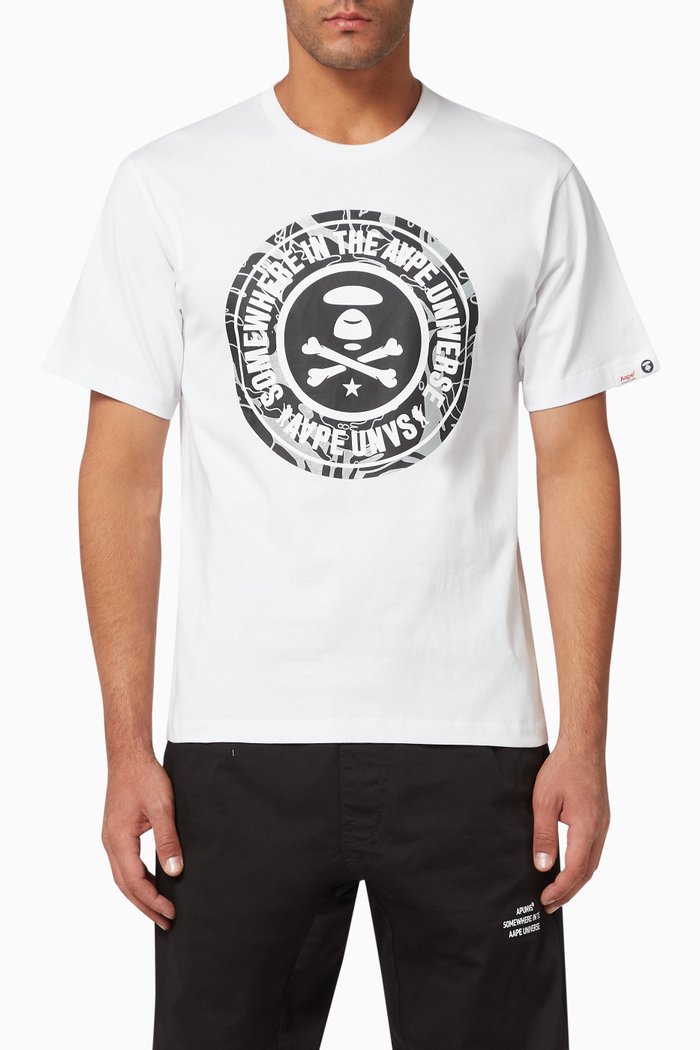

AAPE Monochrome Camo UNVS Cotton T-Shirt, White