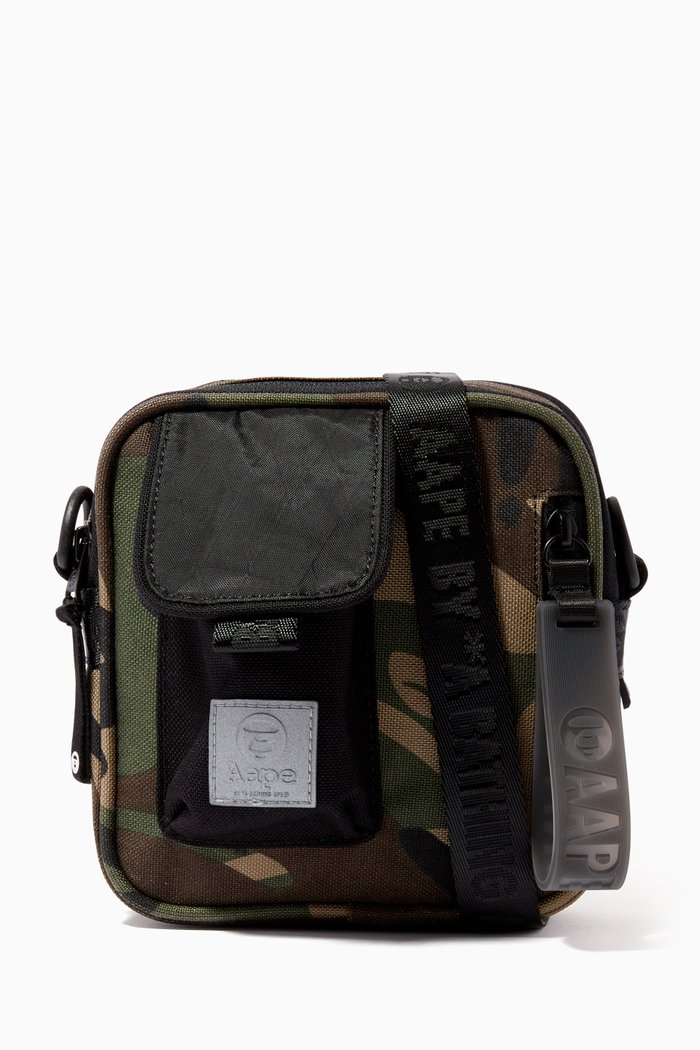 

Camo Logo Shoulder Pouch in Polyester, Green