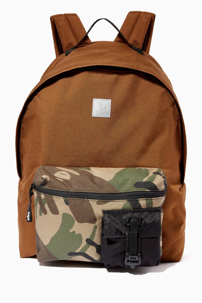 

Camo Logo Shoulder Pouch in Polyester, Brown