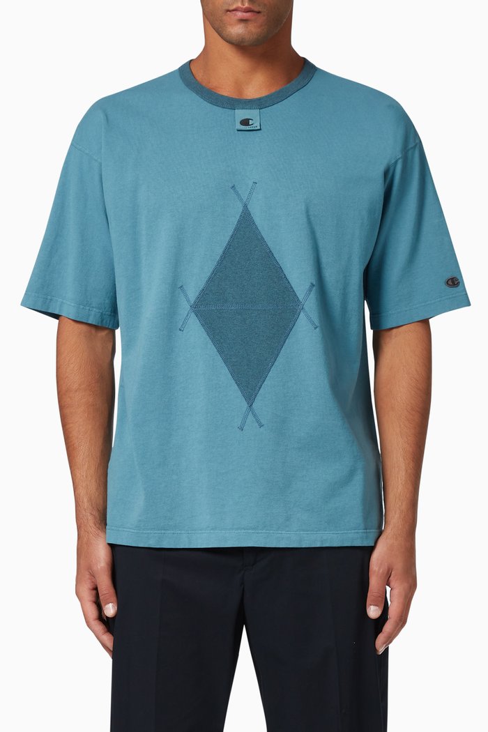

Diamond Cotton T-Shirt, Blue