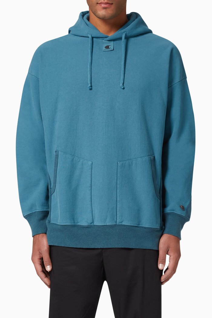 

Reverse Weave Jersey Hoodie, Blue