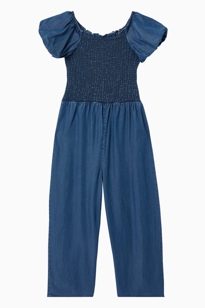 

Nastassia Bubble Smocked Jumpsuit, Blue