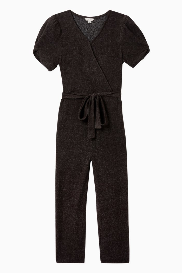 Hatchi Knit Wrap Jumpsuit, Black