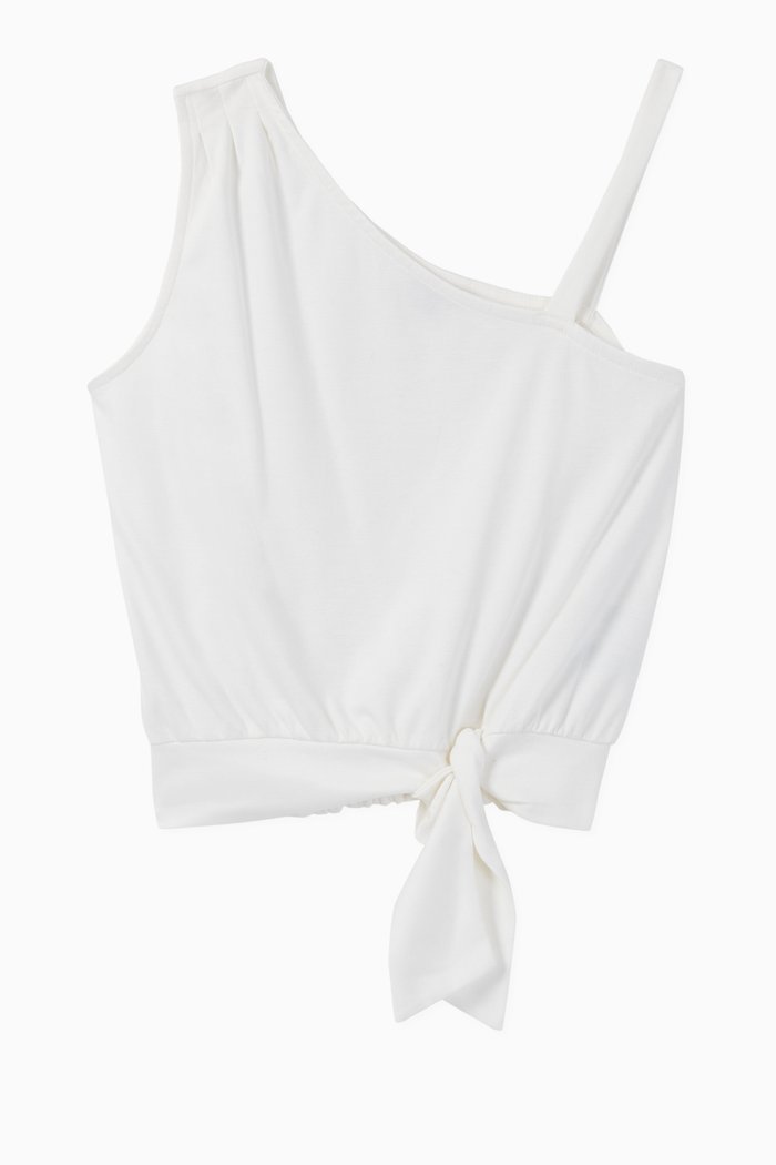 

Evie Front Tie Crop Top, White