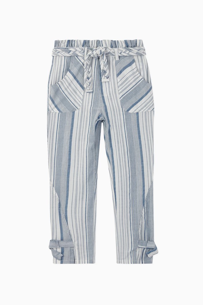 

Adalyn Paper Bag Stripe Pant, Blue
