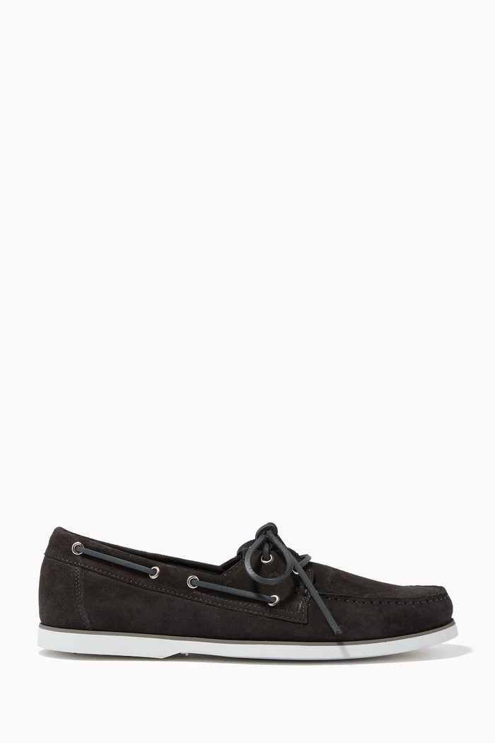 

Dynamic Suede Boat Shoes, Grey