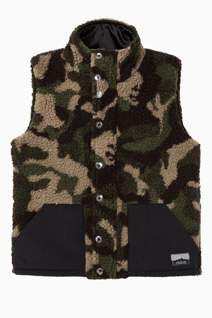 

Camo Hybrid Teddy Fleece Vest, Neutral