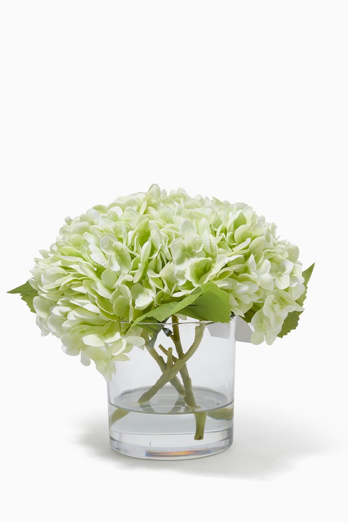 

Medium Artificial Hydrangea Floral Arrangement in Glass Vase, Pink