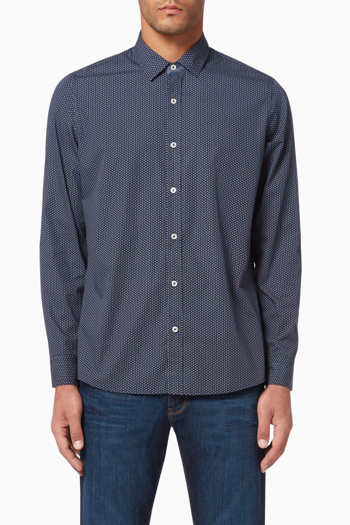

Nyro Floral Cotton Shirt, Blue