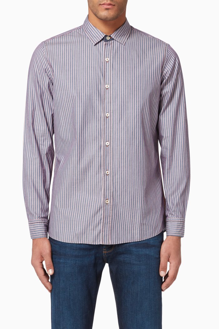 Nyro Striped Cotton-Poplin Shirt, Blue