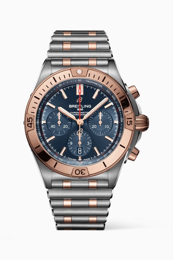 

Chronomat B01 42 with 18kt Red Gold, Blue