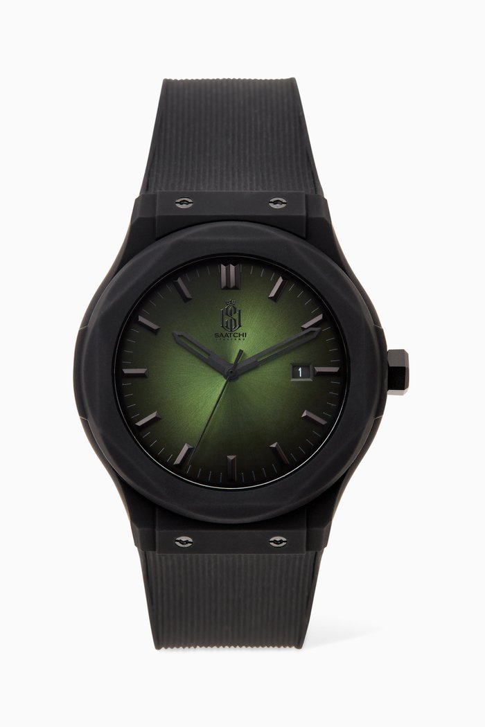 Silicon Strap Japanese Quartz Watch, Green