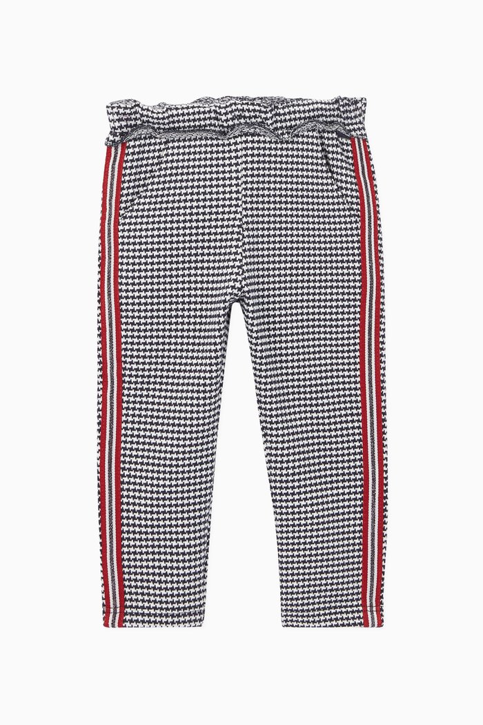 

Houndstooth Stretch Pants, White
