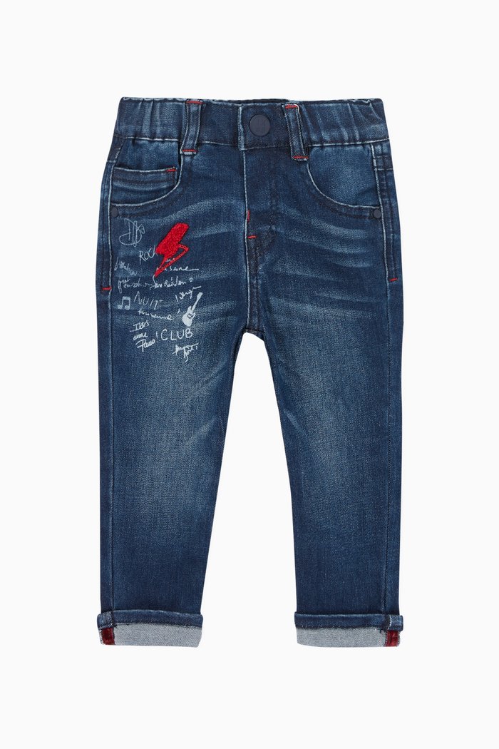 

Vintage Lightning Knitlook Jeans, Blue
