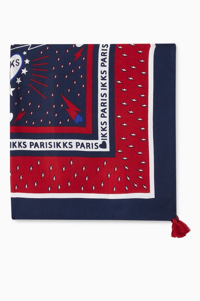 

Paris Minuit Square Scarf, Blue
