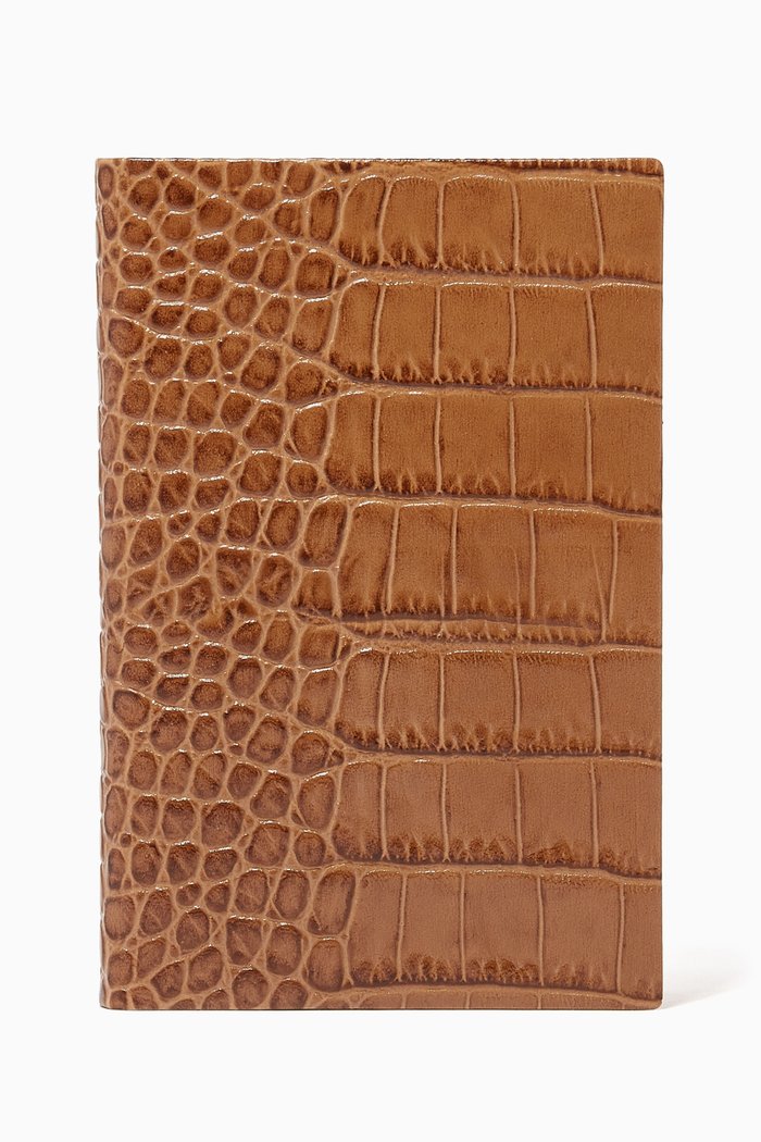 

Panama Notebook in Mara Croc-Embossed Leather, Brown