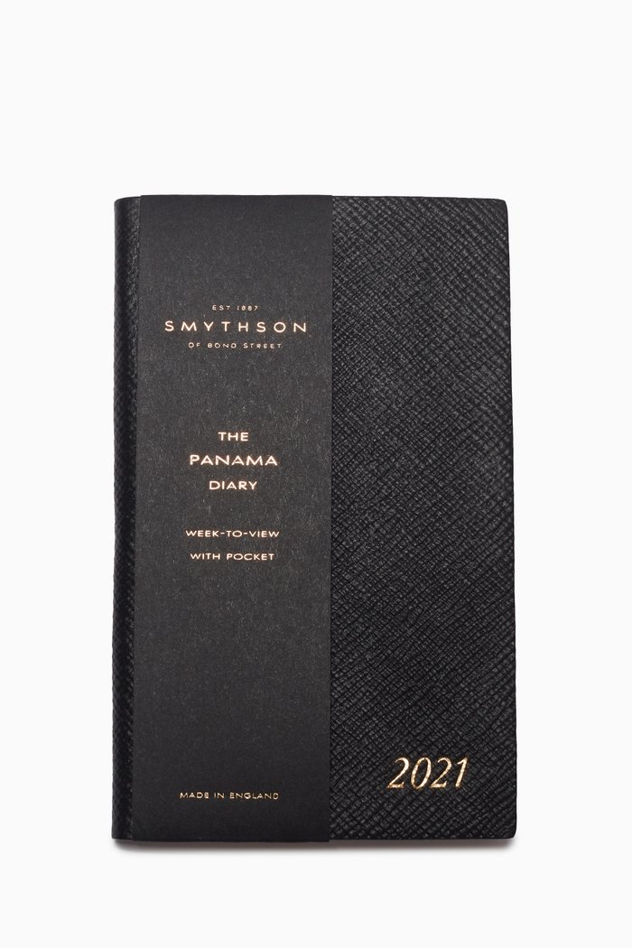 

Panama 2021 Planner in Crossgrain Leather, Black
