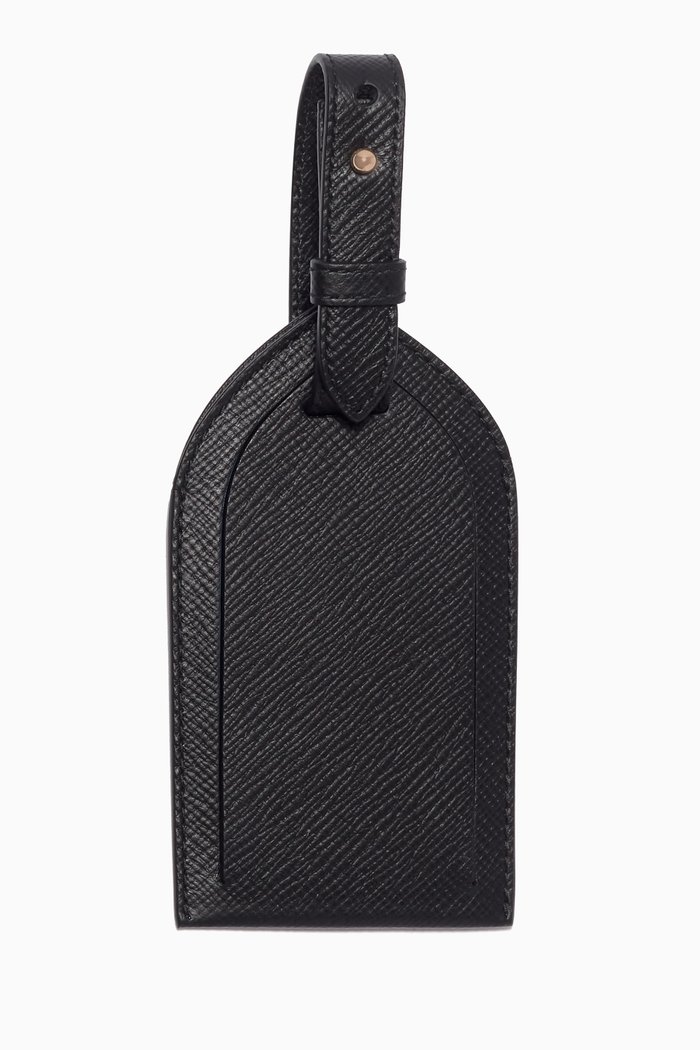 

Luggage Tag in Crossgrain Leather, Black