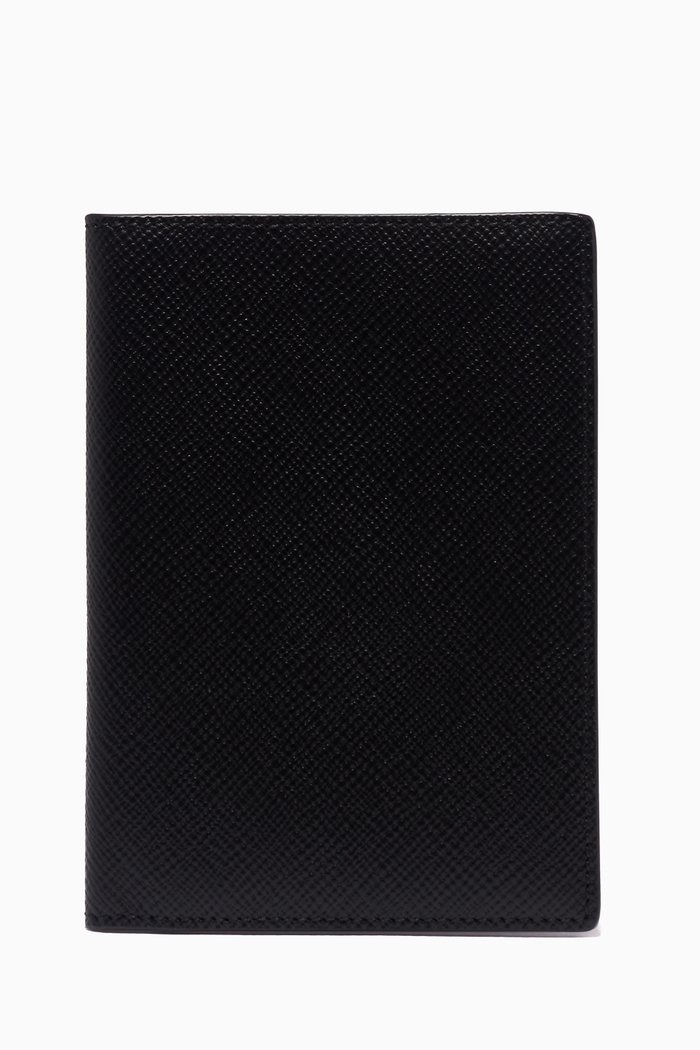 

Panama Passport Cover in Crossgrain Leather, Black