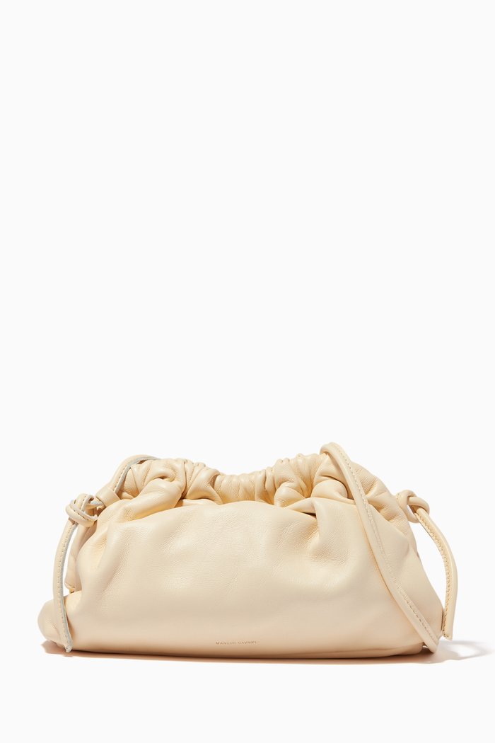 Mini Cloud Clutch in Lambskin, Neutral