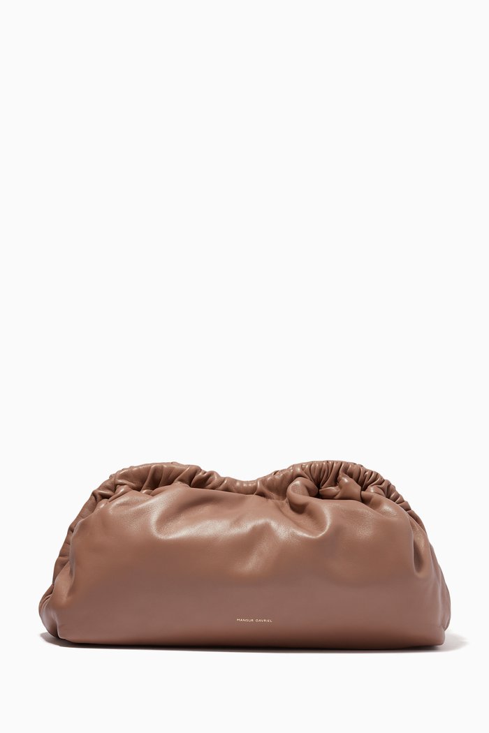 

Cloud Clutch in Lambskin, Neutral
