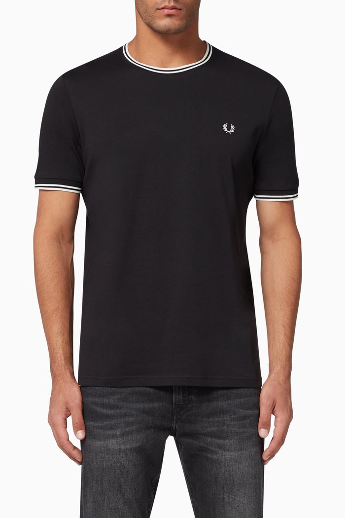 

Twin Tipped Cotton T-Shirt, Black