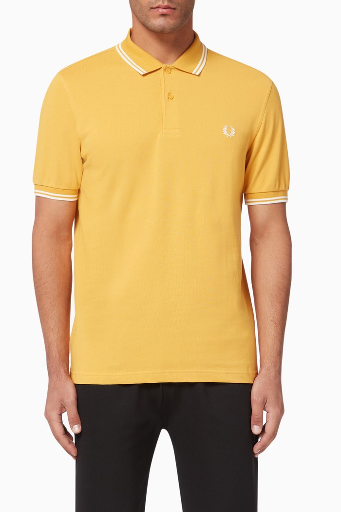 

Twin Tipped Cotton Piqué Polo, Yellow